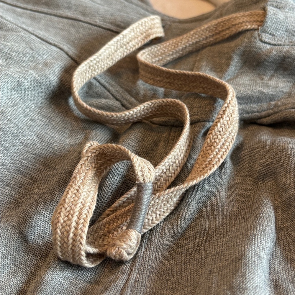 Free People Creekside Heather Gray Jogger Ankle Tie Harem Drop Crotch pants NWT - Picture 8 of 13